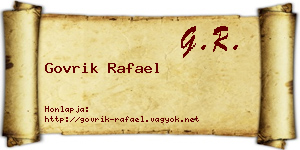 Govrik Rafael névjegykártya